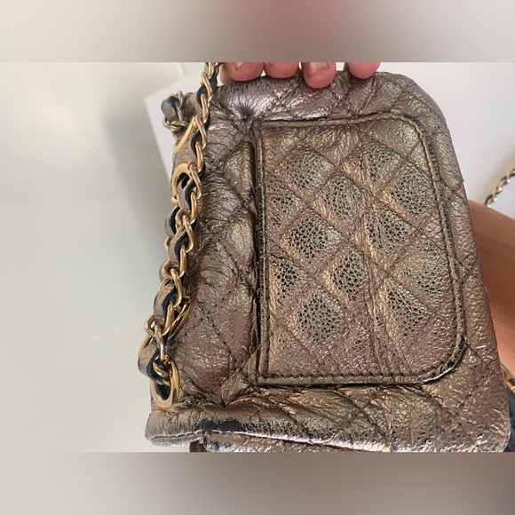 TWO Chanel style chain strap, real leather used purses, med/small - Picture 8 of 16